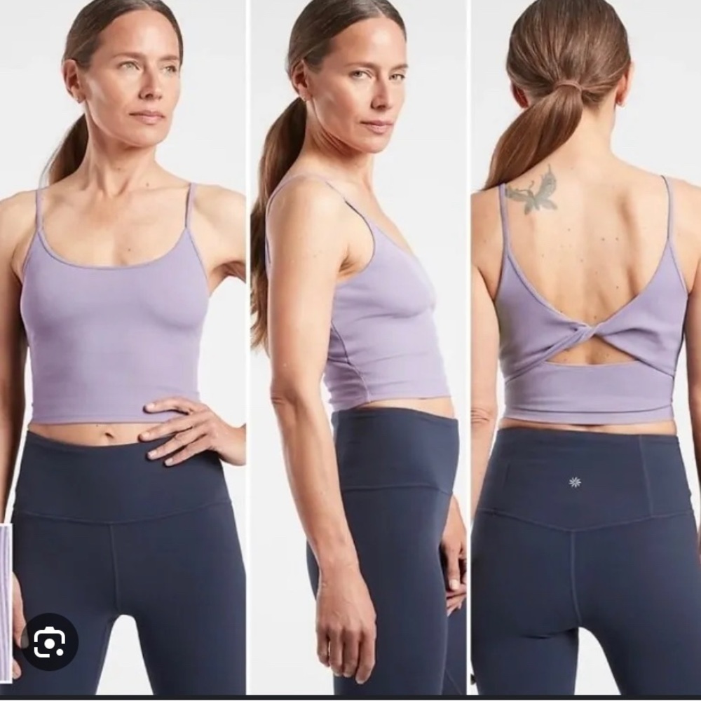 Athleta Karma Twist Back Cami Ribbed Crop